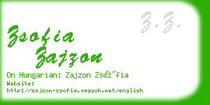 zsofia zajzon business card